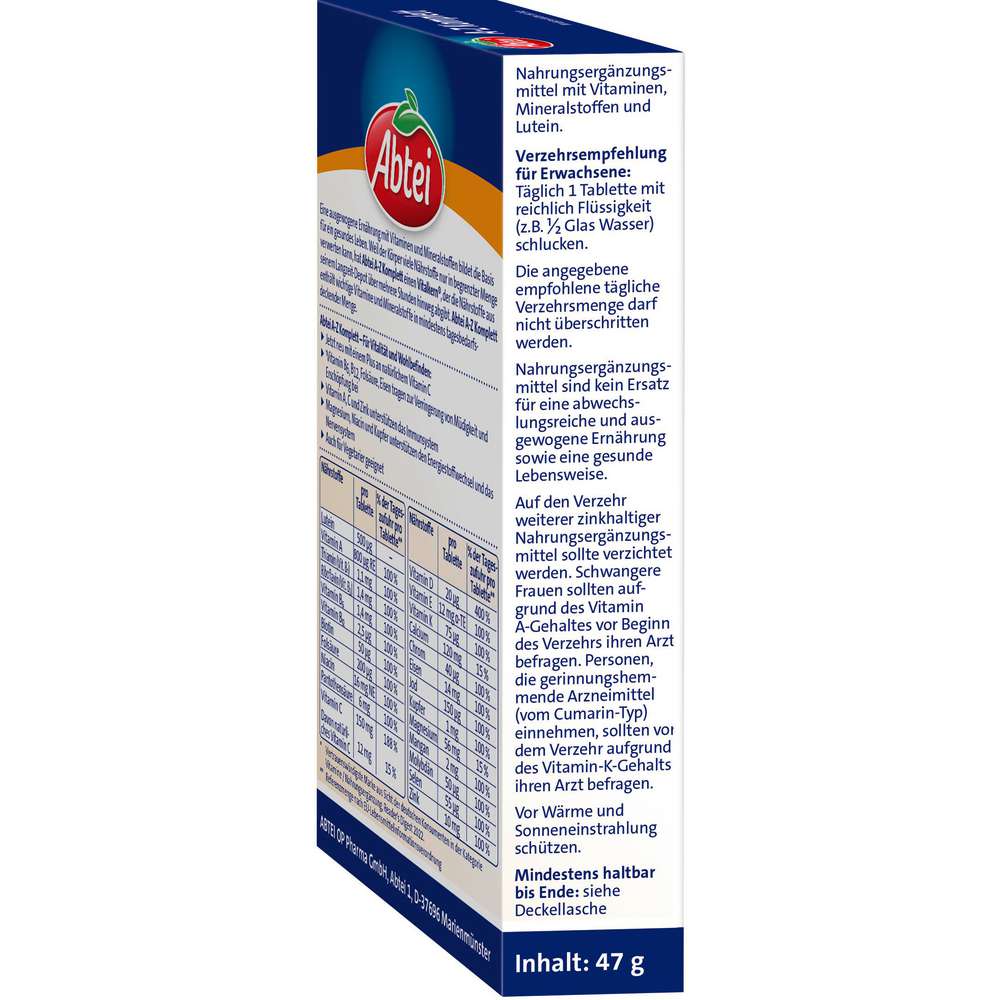 Produktabbildung Abtei A-Z Komplett, Langzeit-Multivitamine