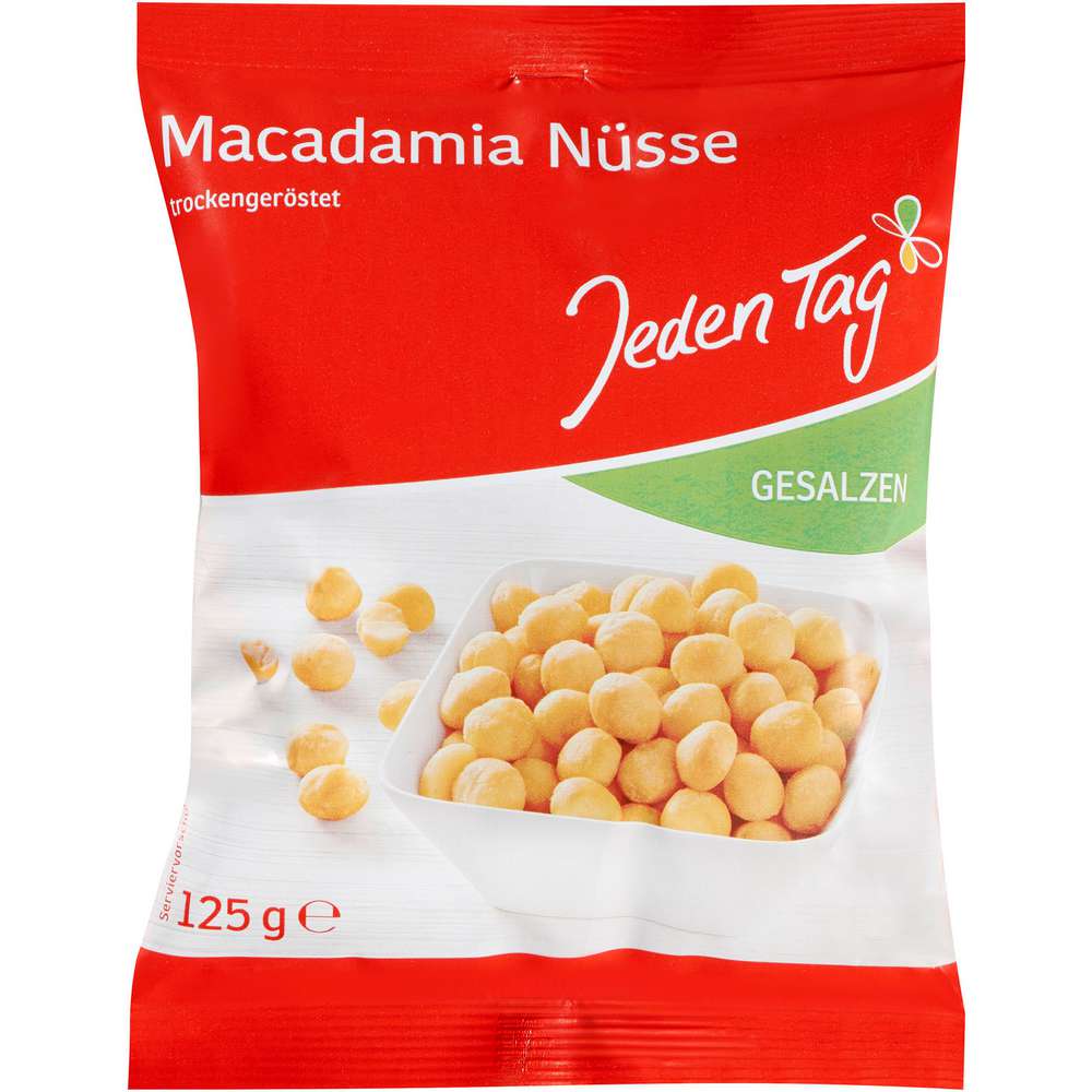 Produktabbildung Jeden Tag Macadamia Nüsse, geröstet & gesalzen