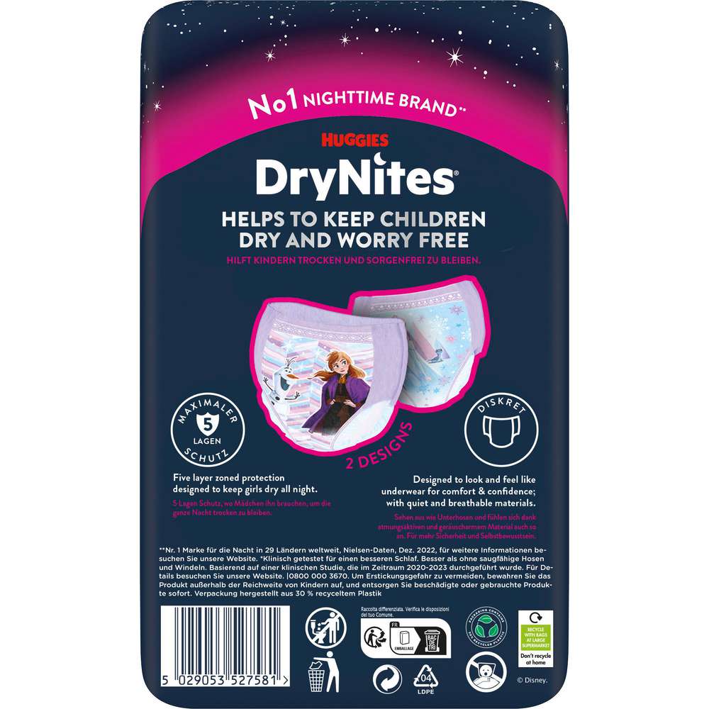 Produktabbildung Huggies Windeln DryNites Pyjama Pants, Girl 4-7 Jahre