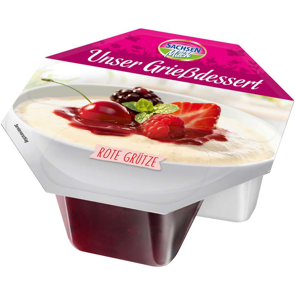 Produktabbildung Sachsenmilch Unser Grießdessert, Rote Grütze