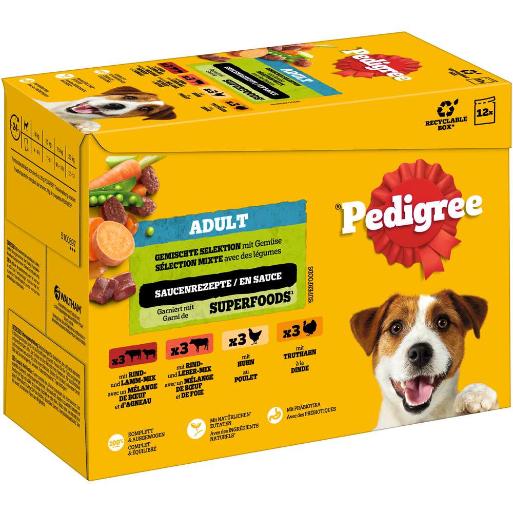 Produktabbildung Pedigree Hunde-Nassfutter, Gemischte Selektion mit Gemüse