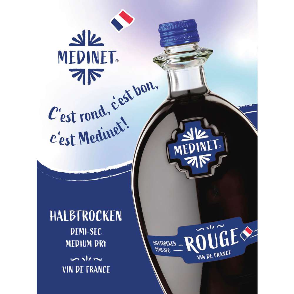 Produktabbildung Medinet Rotwein Rouge halbtrocken 