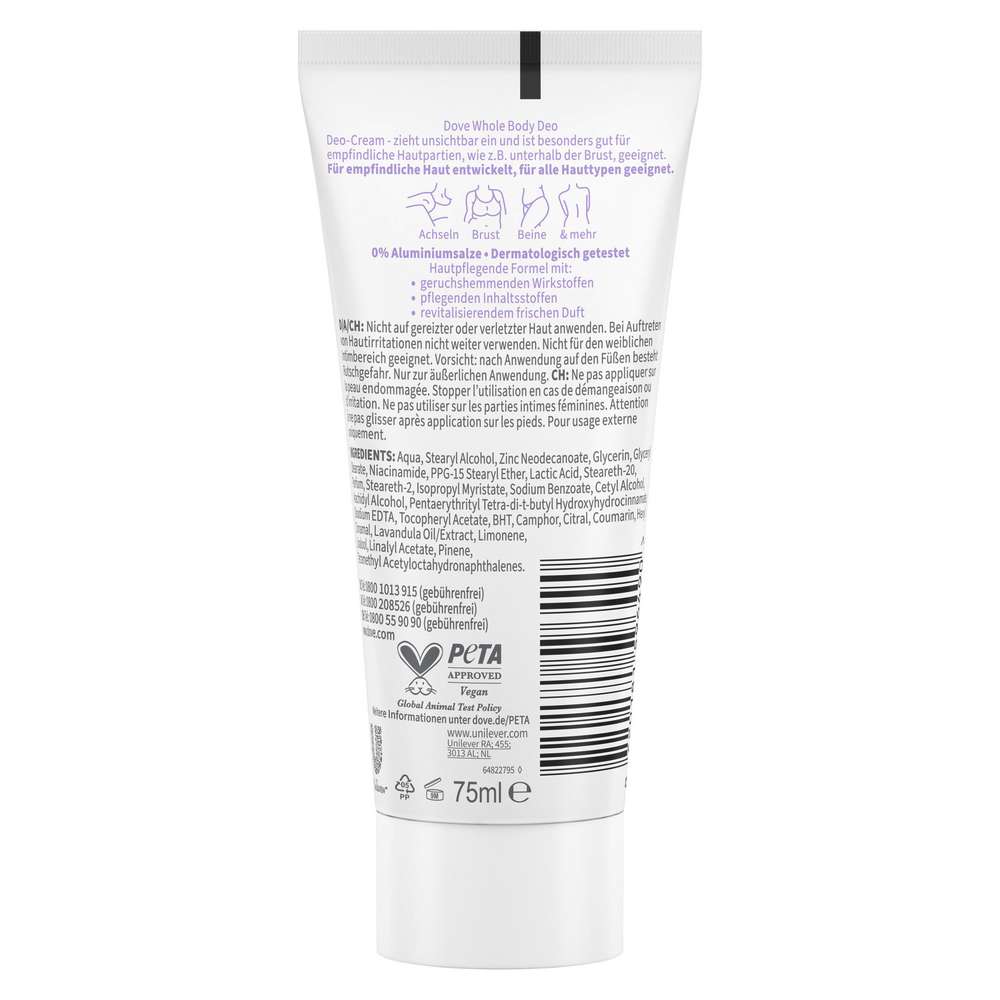 Produktabbildung Dove Deo-Creme Whole Body, Lavendel & Kamillenduft