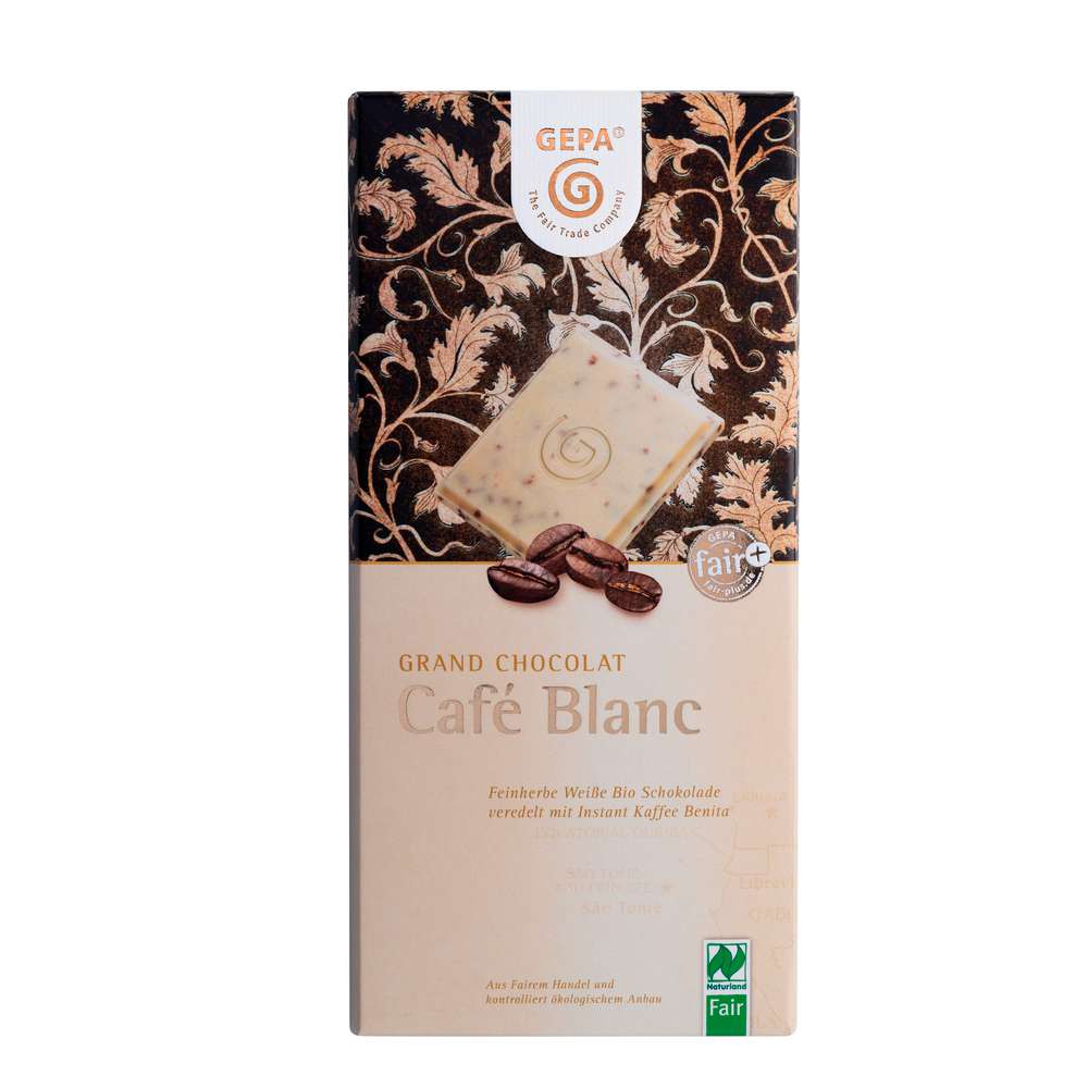Produktabbildung Gepa Bio Tafelschokolade, Grand Chocolat, Café Blanc