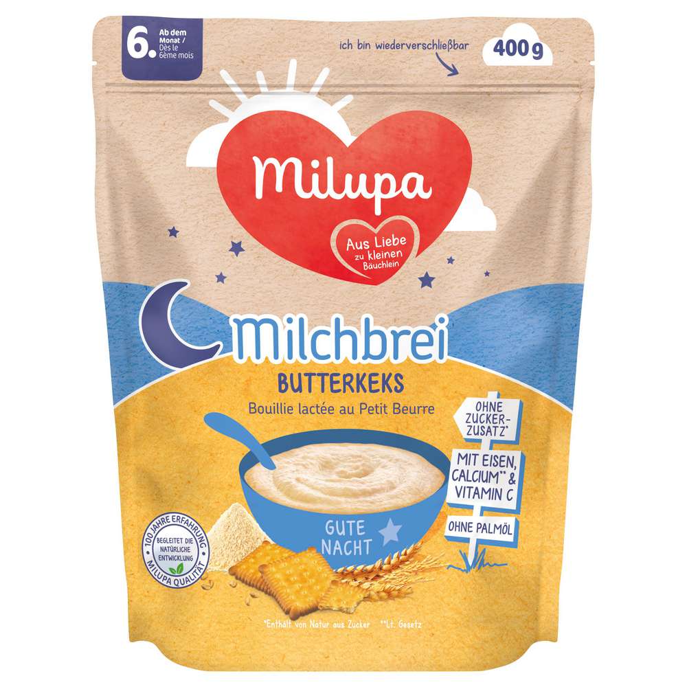 Produktabbildung Milupa Babynahrung Milchbrei, Butterkeks