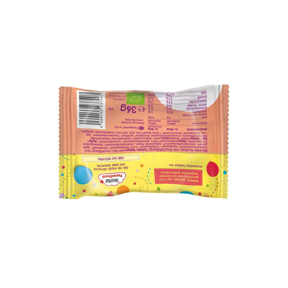 Produktabbildung Fruchtbar Bio Mini-Kuchen, mit Erdbeerpüree 