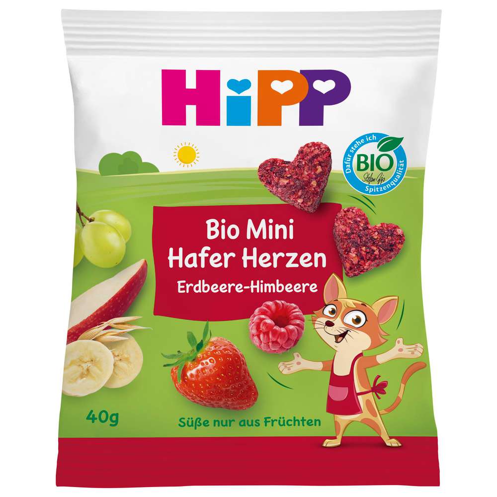 Produktabbildung Hipp Mini Hafer-Herzen, Erdbeer/Himbeer