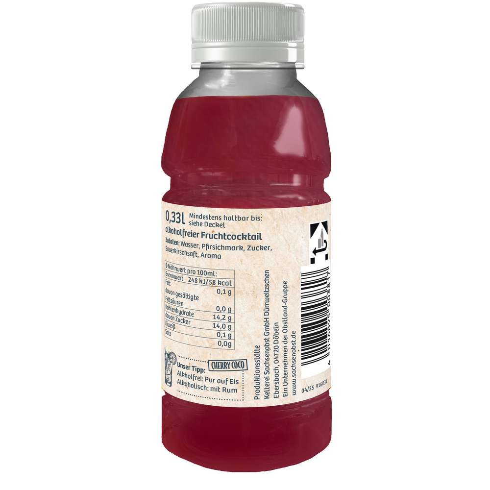 Produktabbildung Sachsenobst Cocktail Cherry Coco, alkoholfrei