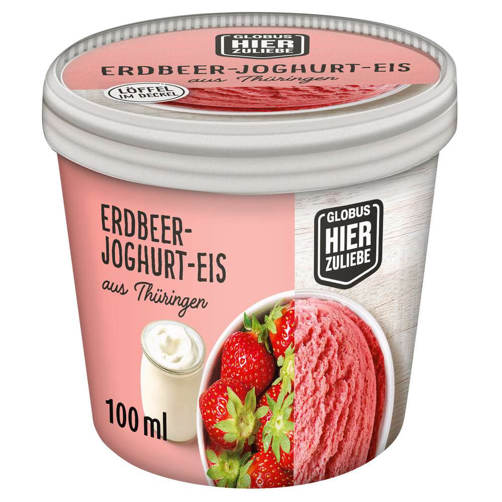 Produktabbildung GLOBUS HierZuliebe Eis, Erdbeer-Joghurt