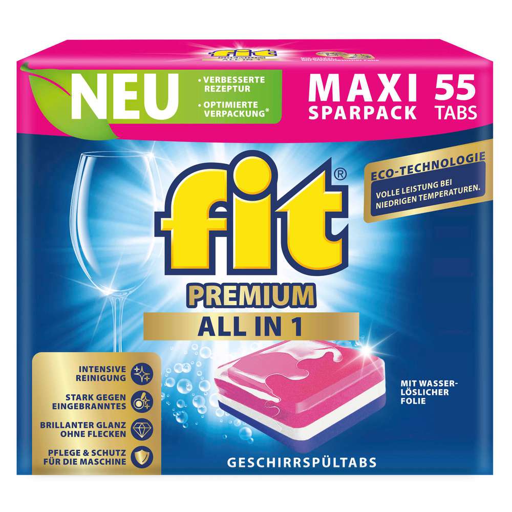 Produktabbildung Fit Spülmaschinen-Tabs Premium, All in 1