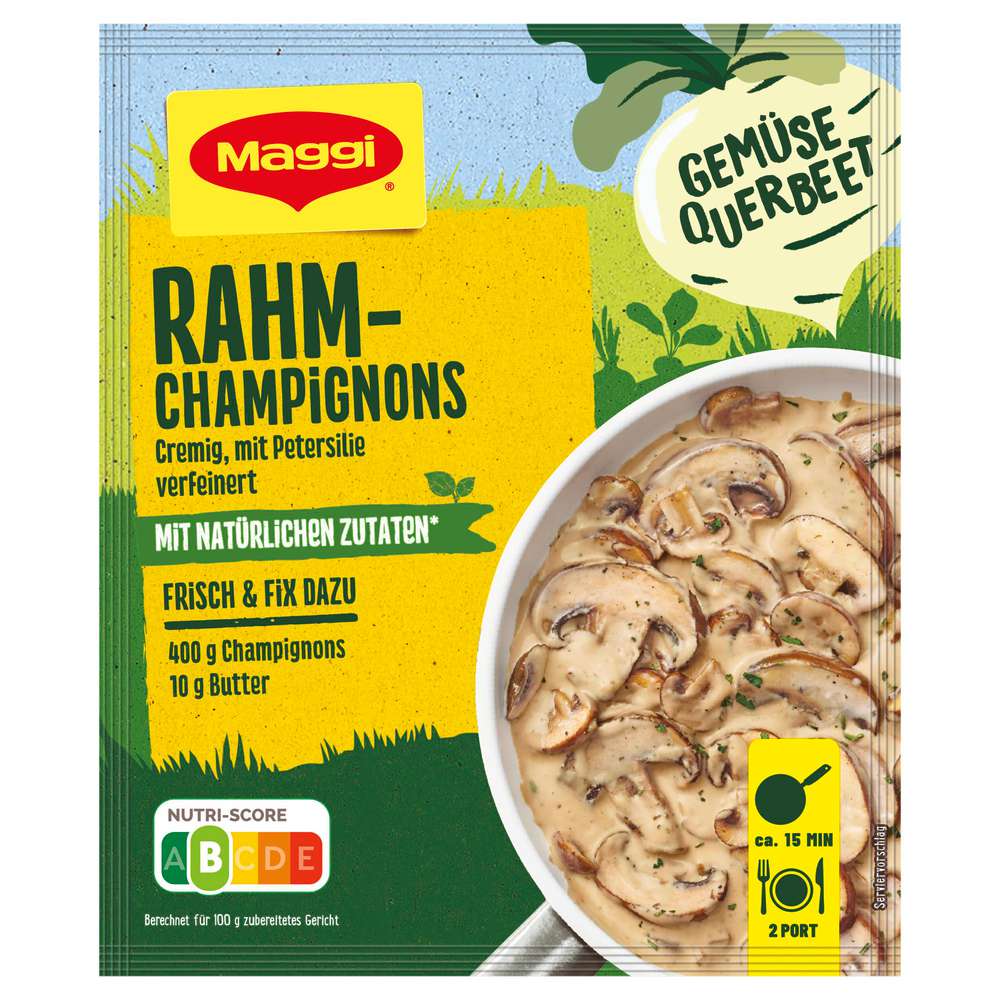 Produktabbildung Maggi Gewürzmischung Fix Rahm-Champignons 100 % natürliche Zutaten