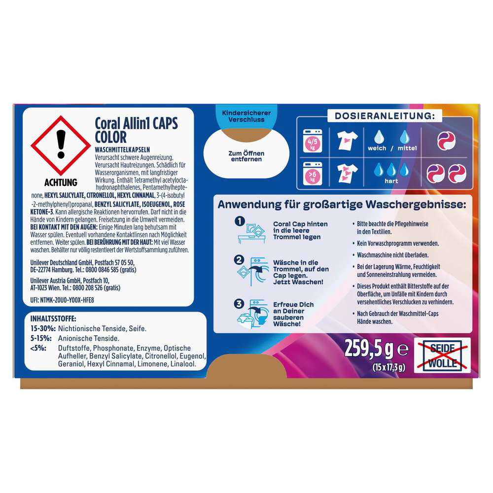 Produktabbildung Coral Color-Waschmittel All in 1 Caps