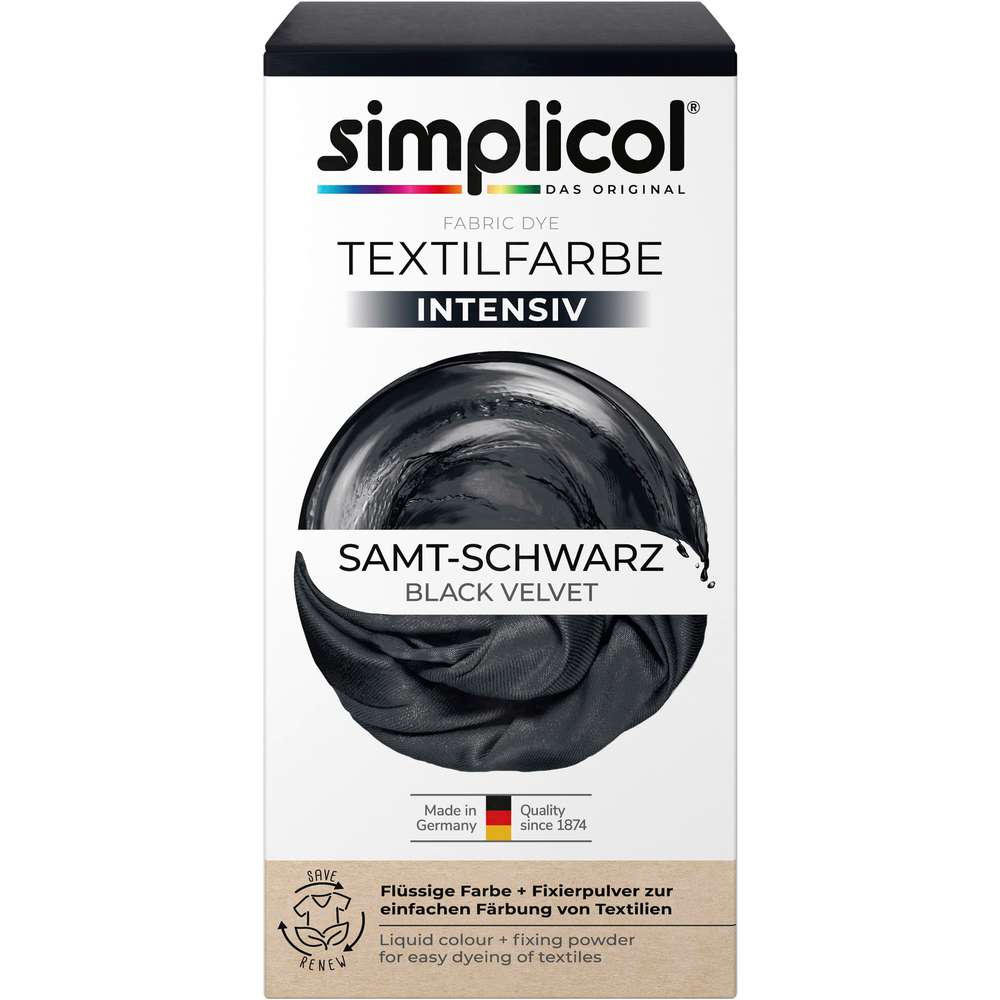 Produktabbildung simplicol Textilfarben intensiv, Samt-Schwarz
