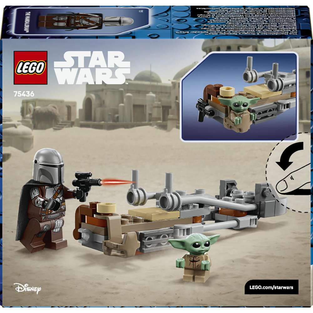 Produktabbildung Lego LEGO Star Wars Der Mandalorianer und Grogu auf ihrem Speeder Bike 75436