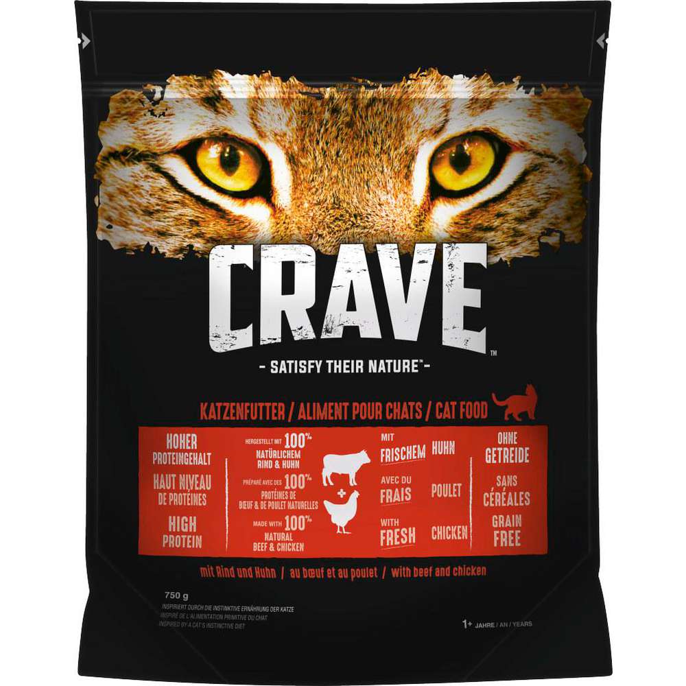 Produktabbildung Crave Katzen-Trockenfutter, Rind/Huhn