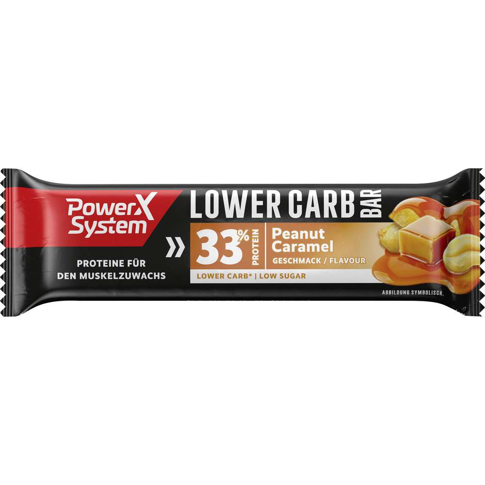 Produktabbildung Power System Protein-Riegel Lower Carb, Karamell-Erdnuss