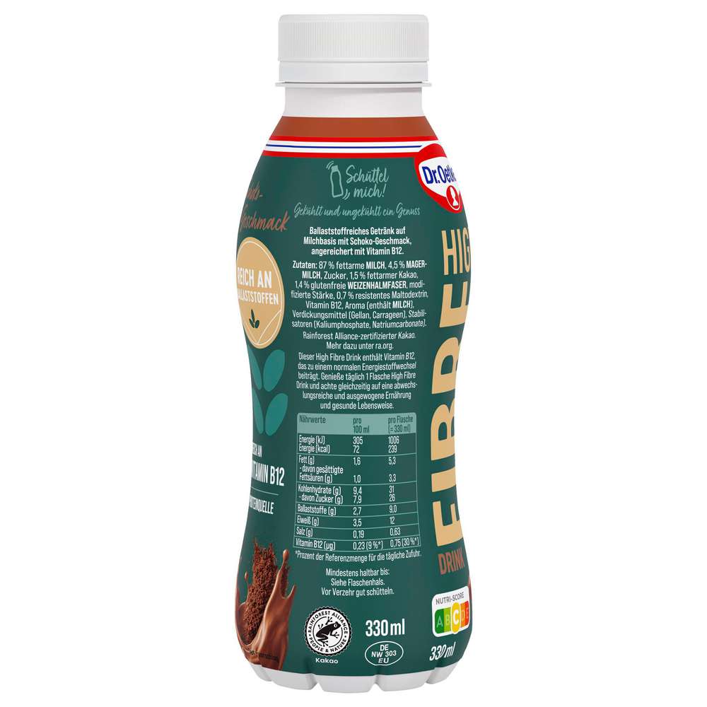 Produktabbildung Dr. Oetker High Fibre Drink Schoko