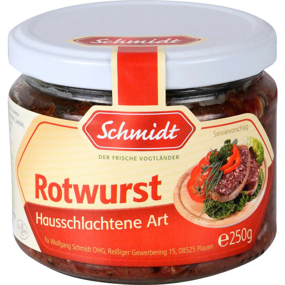 Produktabbildung Schmidt Rotwurst Hausschlachtene Art