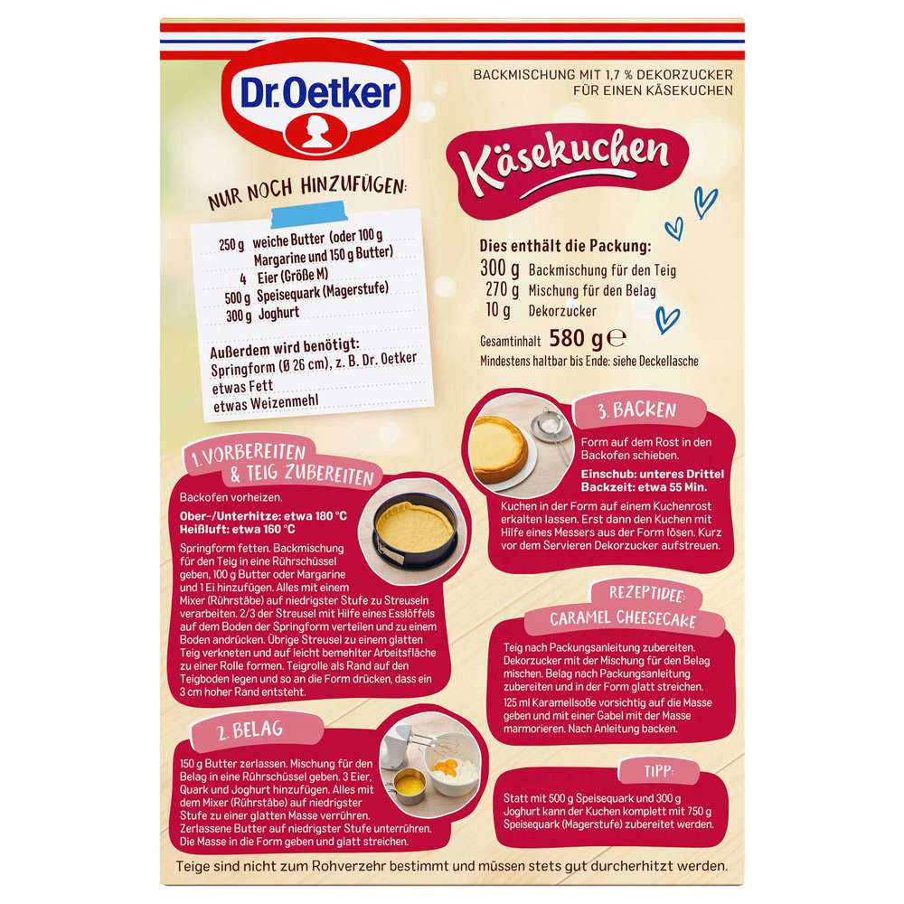 Produktabbildung Dr. Oetker Backmischung Käsekuchen