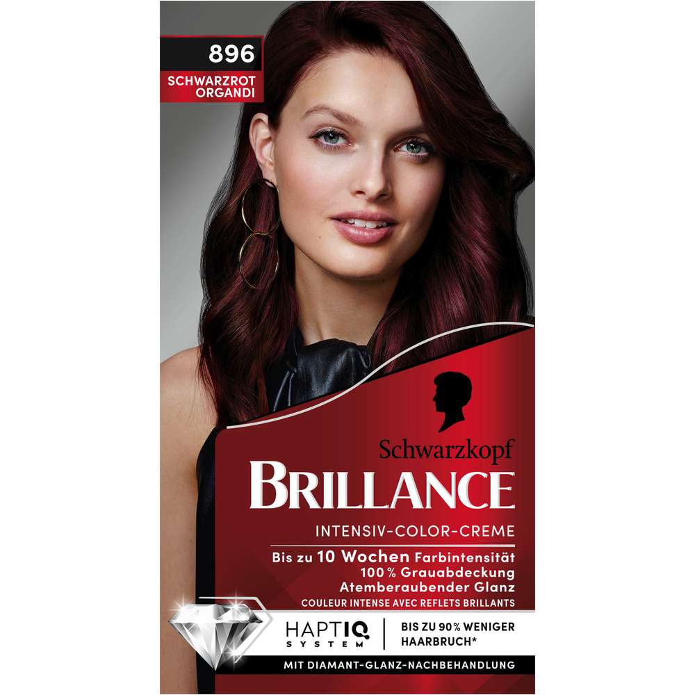 Produktabbildung Schwarzkopf Brillance Haarfarbe, Schwarzrot Organdi 896