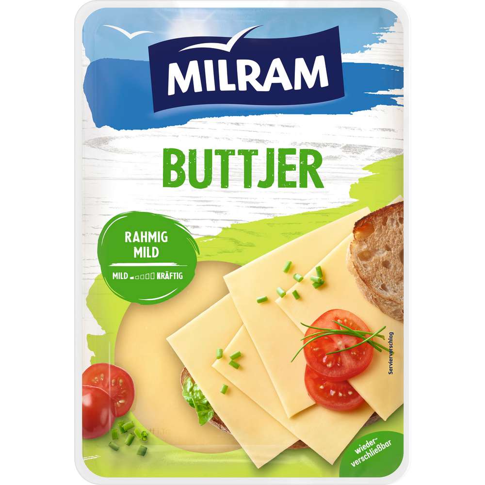 Produktabbildung Milram Käsescheiben Butjer, cremig-mild