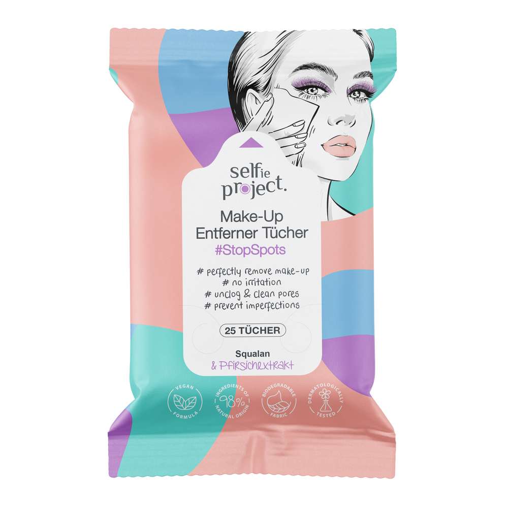 Produktabbildung Selfie Project Reinigungstücher, Make-Up Entferner