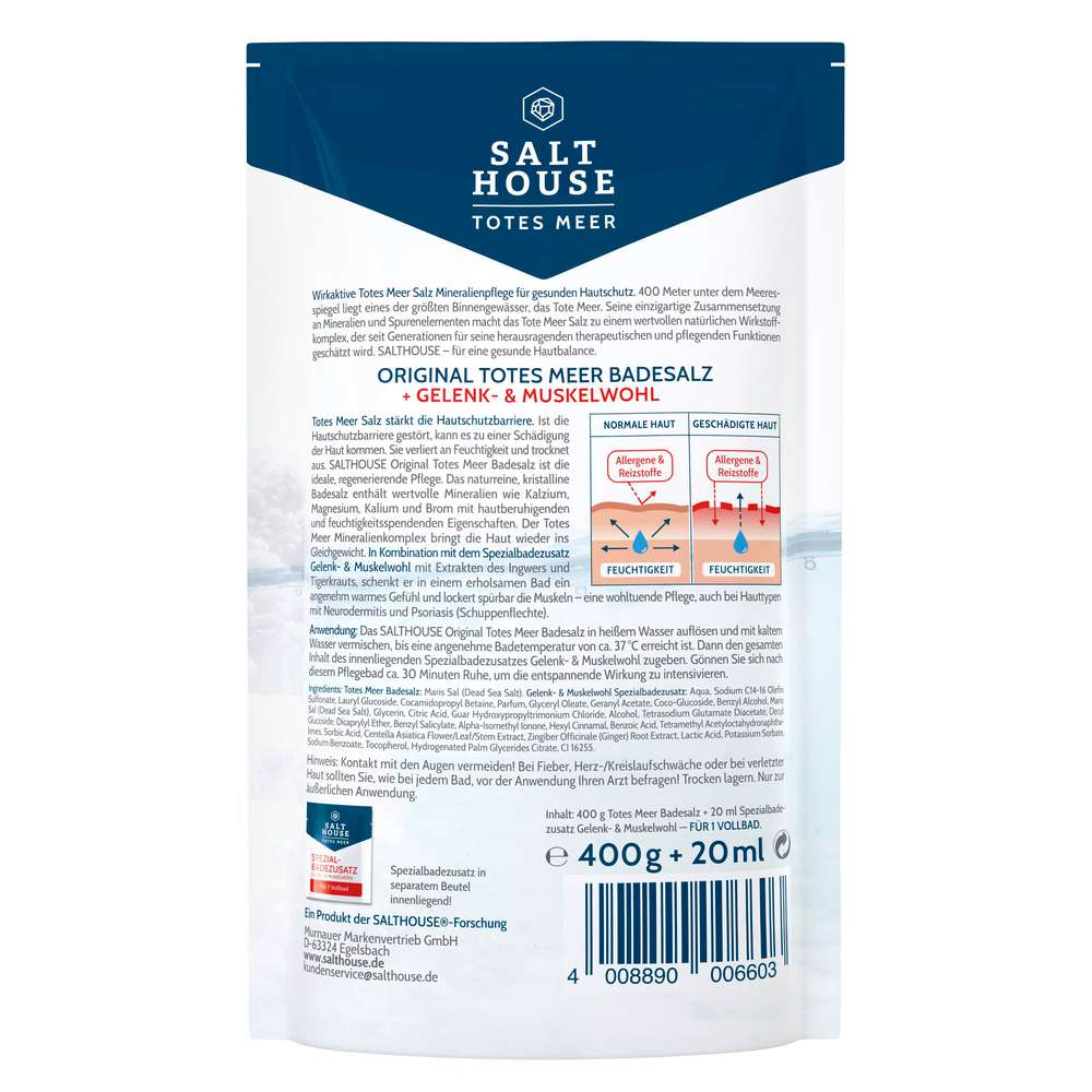 Produktabbildung Salthouse Badesalz totes Meer, Gelenk- und Muskelwohl