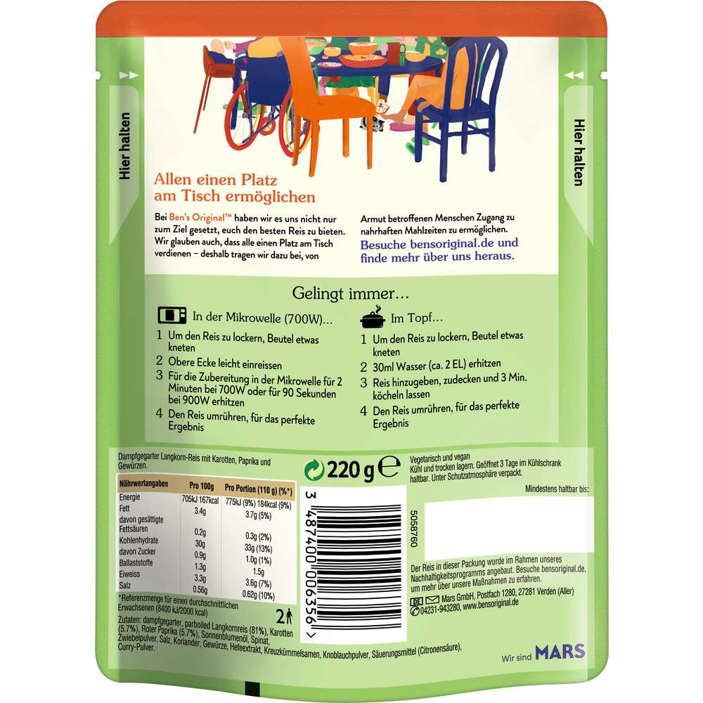 Produktabbildung BEN'S ORIGINAL Express Reis, Curry