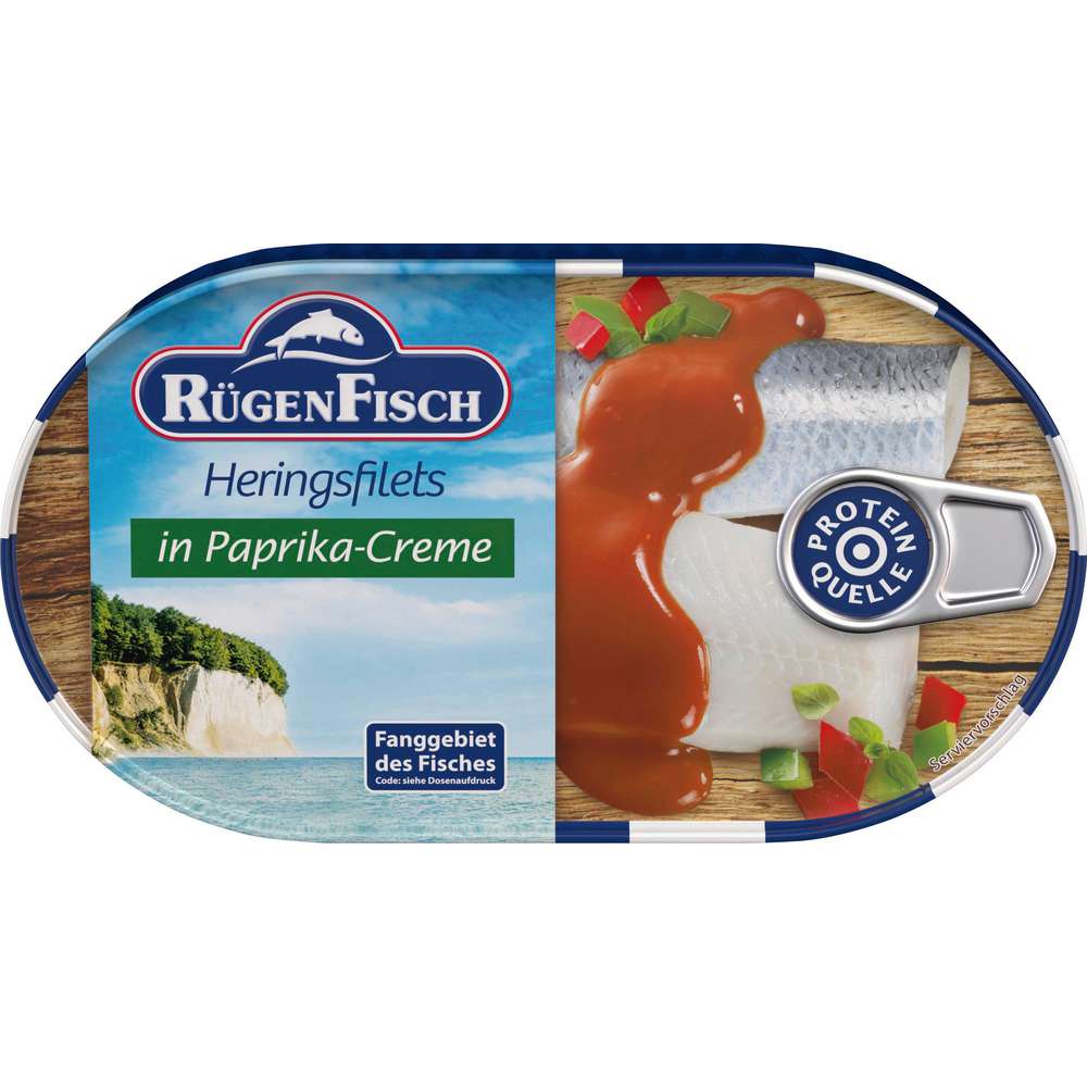 Produktabbildung Rügenfisch Heringsfilets in Paprika-Creme