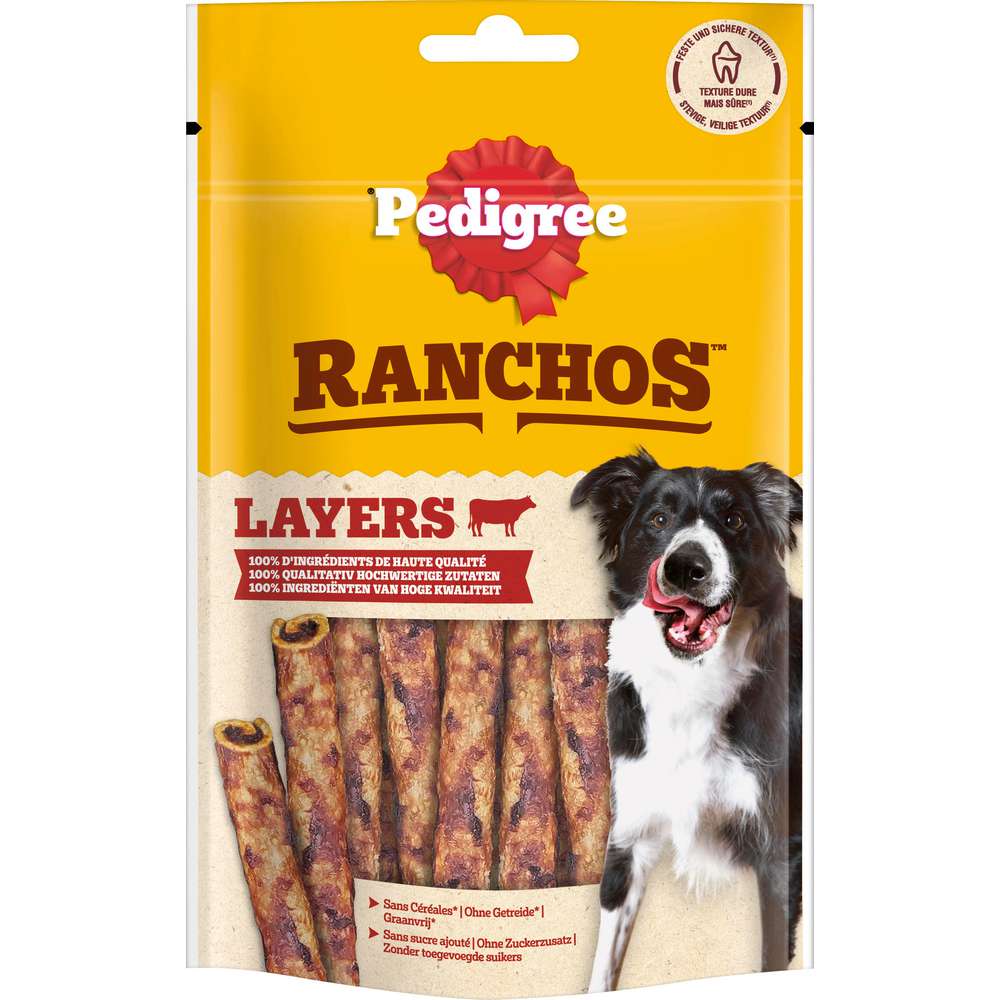 Produktabbildung Pedigree Hunde-Snack Ranchos, Layers mit Rind