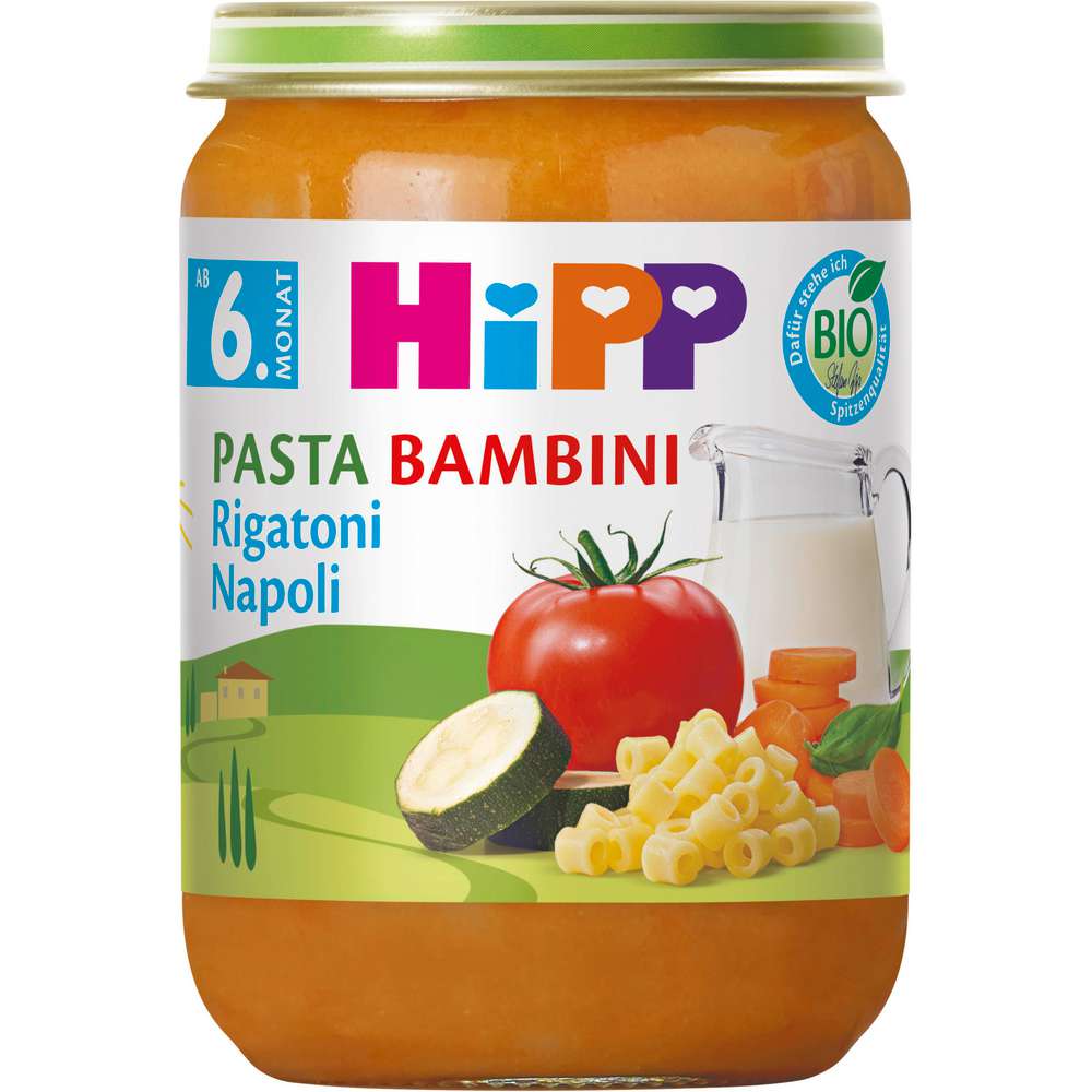 Produktabbildung Hipp Babynahrung Menü, Rigatoni Napoli
