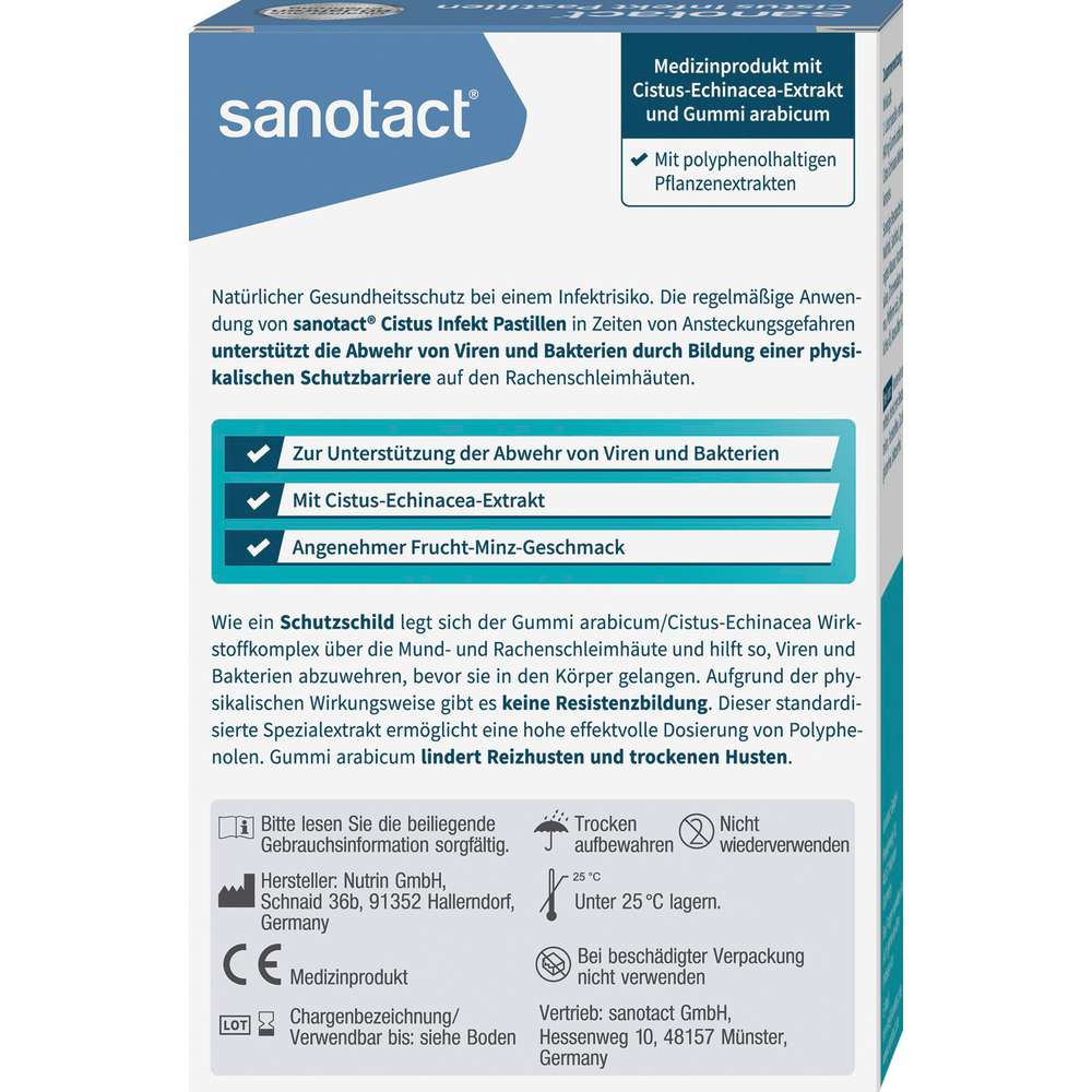 Produktabbildung sanotact Pastillen Cistus-Infekt