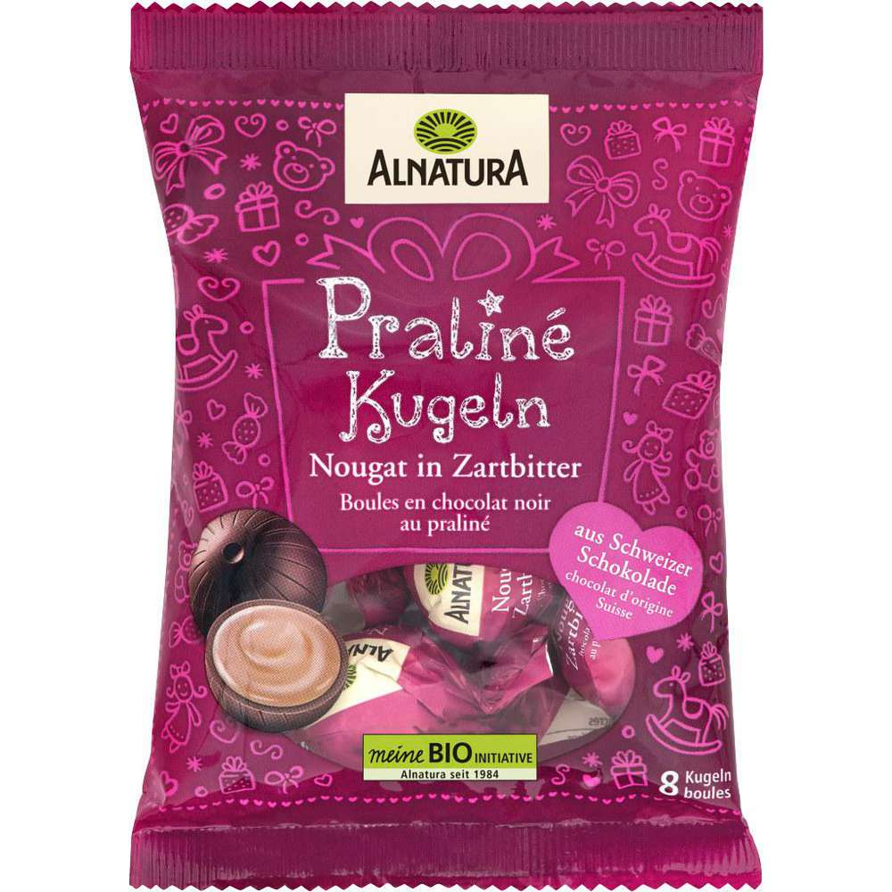 Produktabbildung Alnatura Praliné Kugeln Nougat-Zartbitter