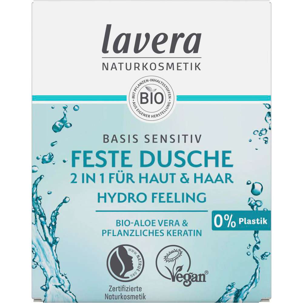 Produktabbildung lavera Festes Duschgel Basis Sensitiv 2in1 Hydro Feeling, Bio Aloe Vera und pflanzliches Keratin