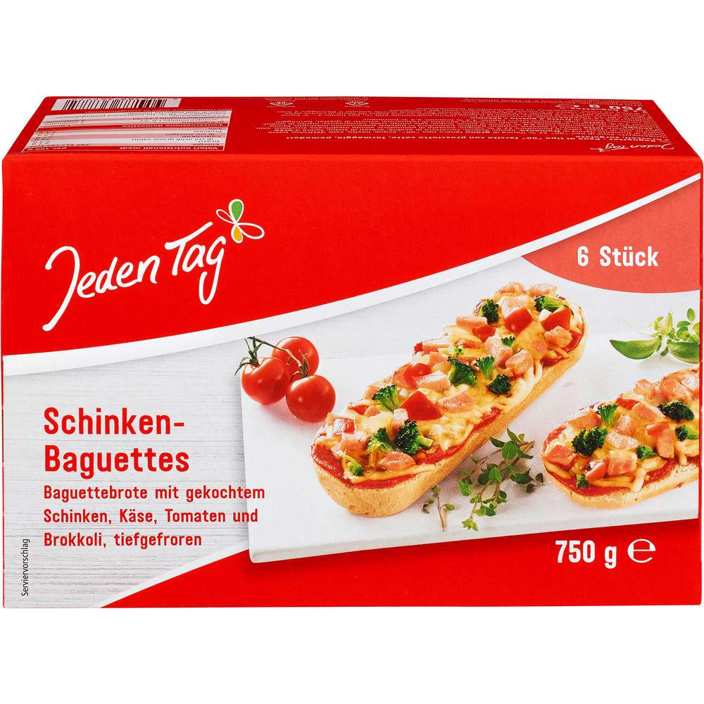 Produktabbildung Jeden Tag Baguette Schinken, tiefgekühlt