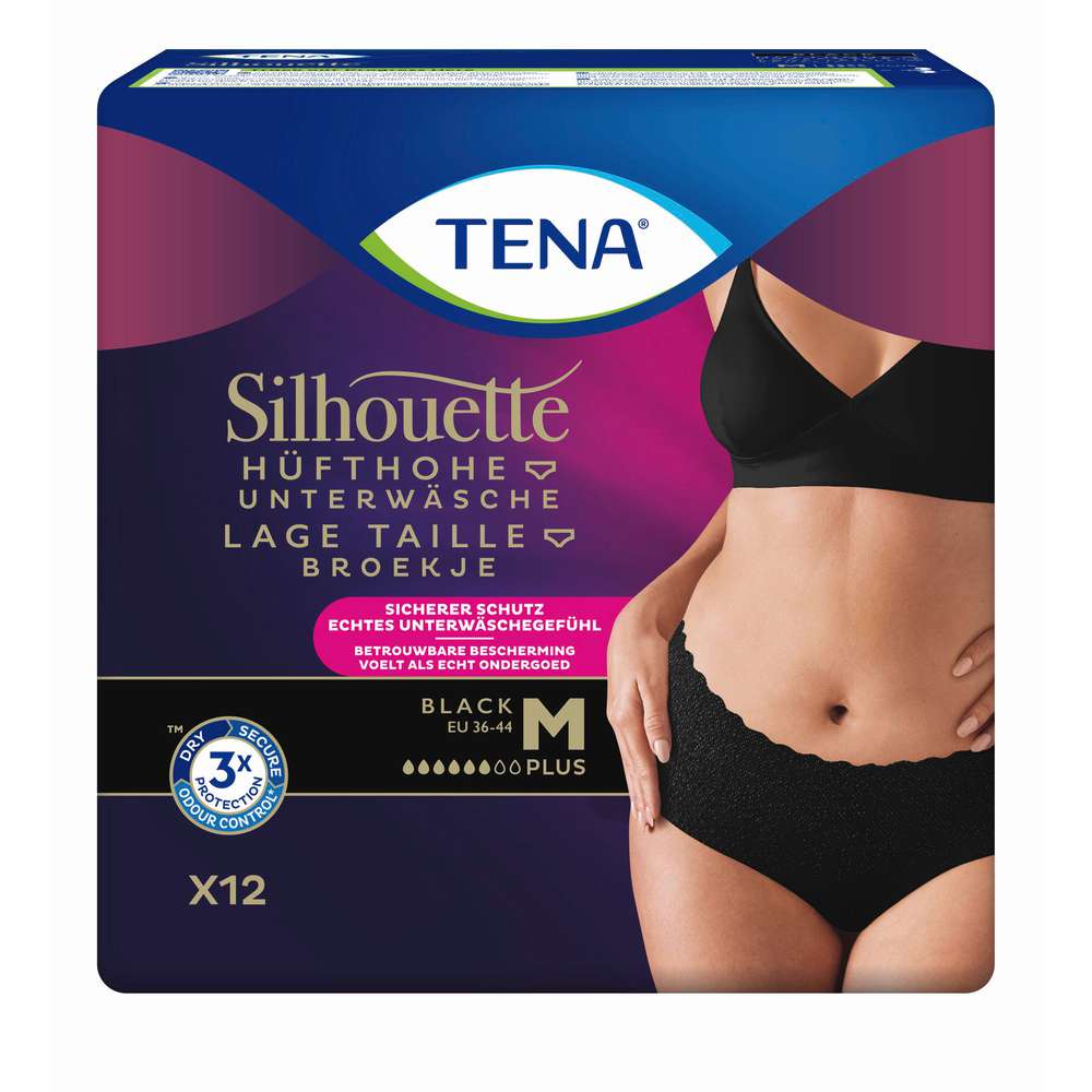 Produktabbildung Tena Hüfthohe Unterwäsche Silhouette Black Gr. M