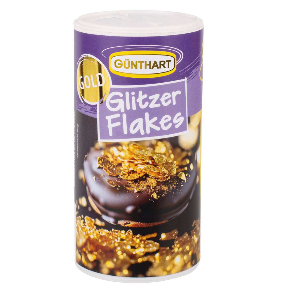 Produktabbildung Günthart Kuchen Deko Glitzer Flakes, gold