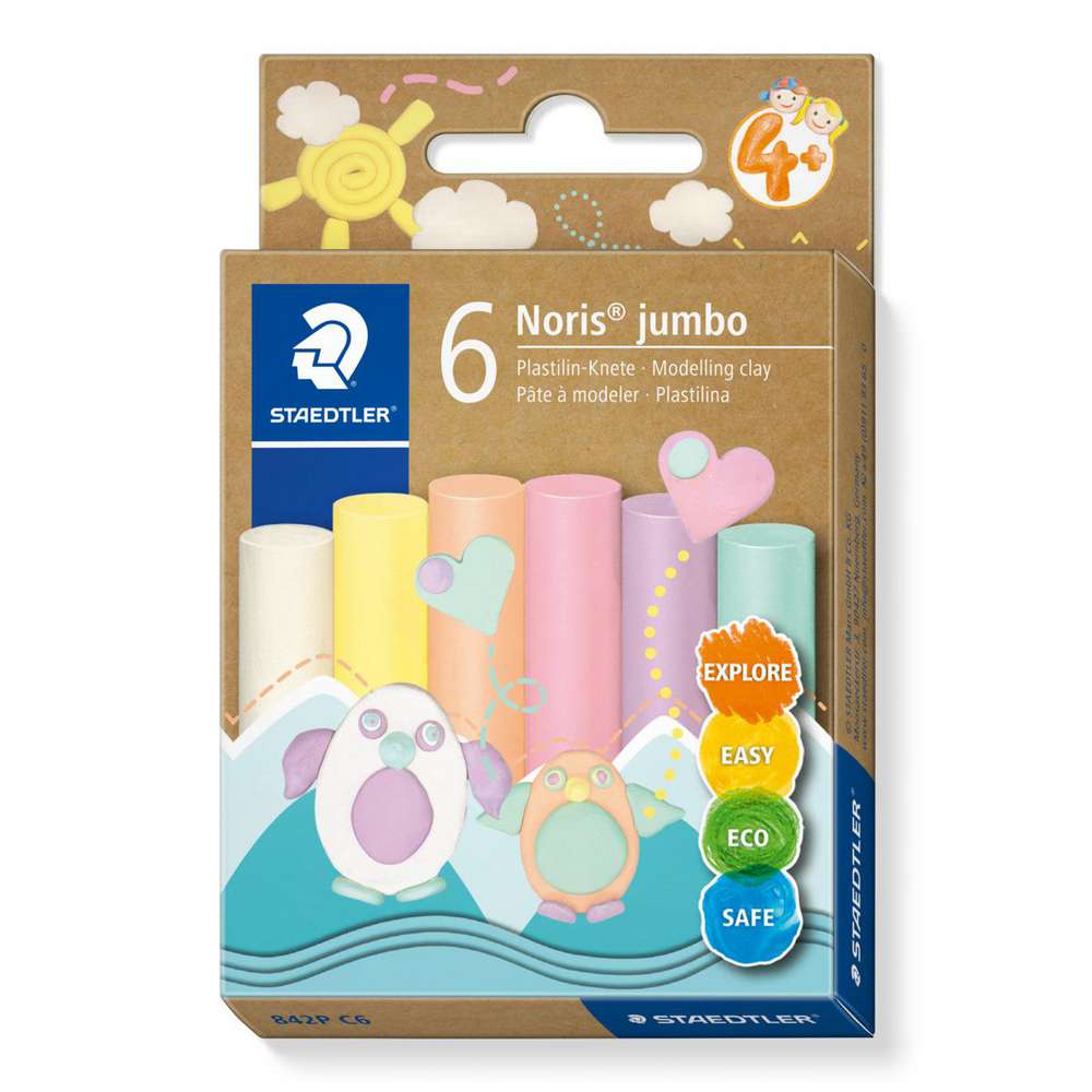Produktabbildung Staedtler Plastilin-Knete Noris Jumbo, Pastell