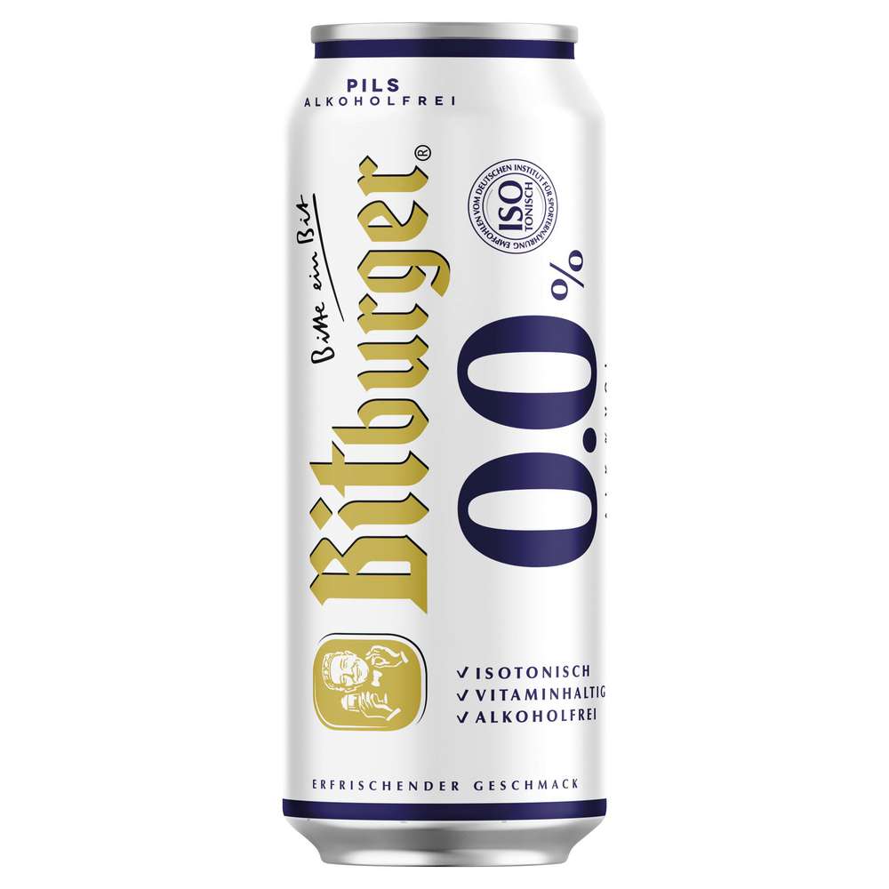 Produktabbildung Bitburger 0,0% Pilsener Bier, alkoholfrei Dose EW