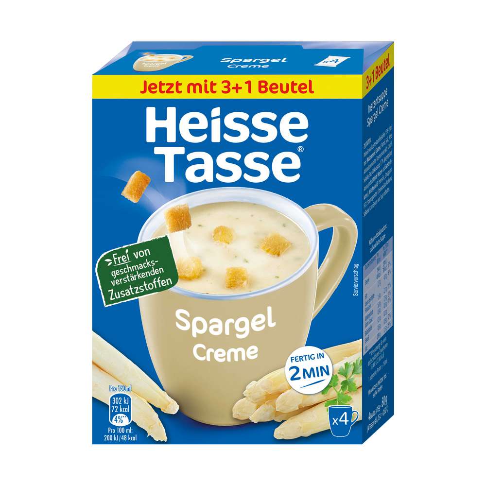 Produktabbildung Heisse Tasse Tassensuppe Spargel-Creme, 4er