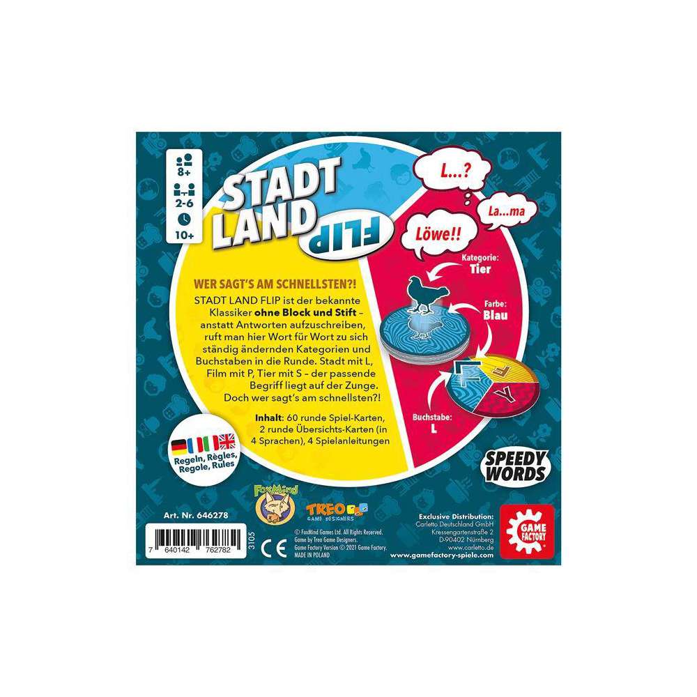 Produktabbildung Carletto Stadt Land Flip, Familienspiel