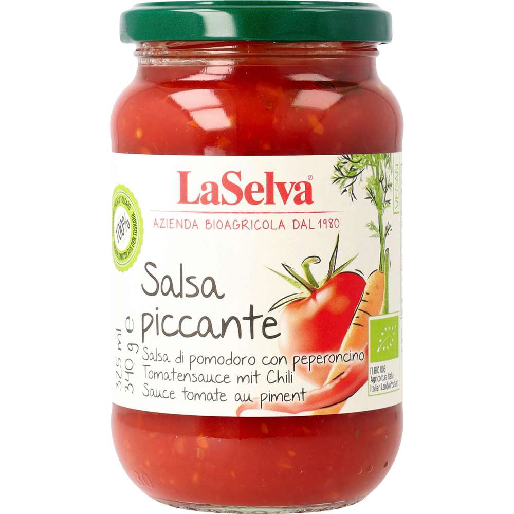 Produktabbildung LaSelva Bio Salsa Piccante, Tomatensoße, vegan