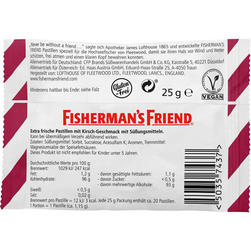 Produktabbildung Fisherman's Friend Wild Cherry Pastillen, ohne Zucker