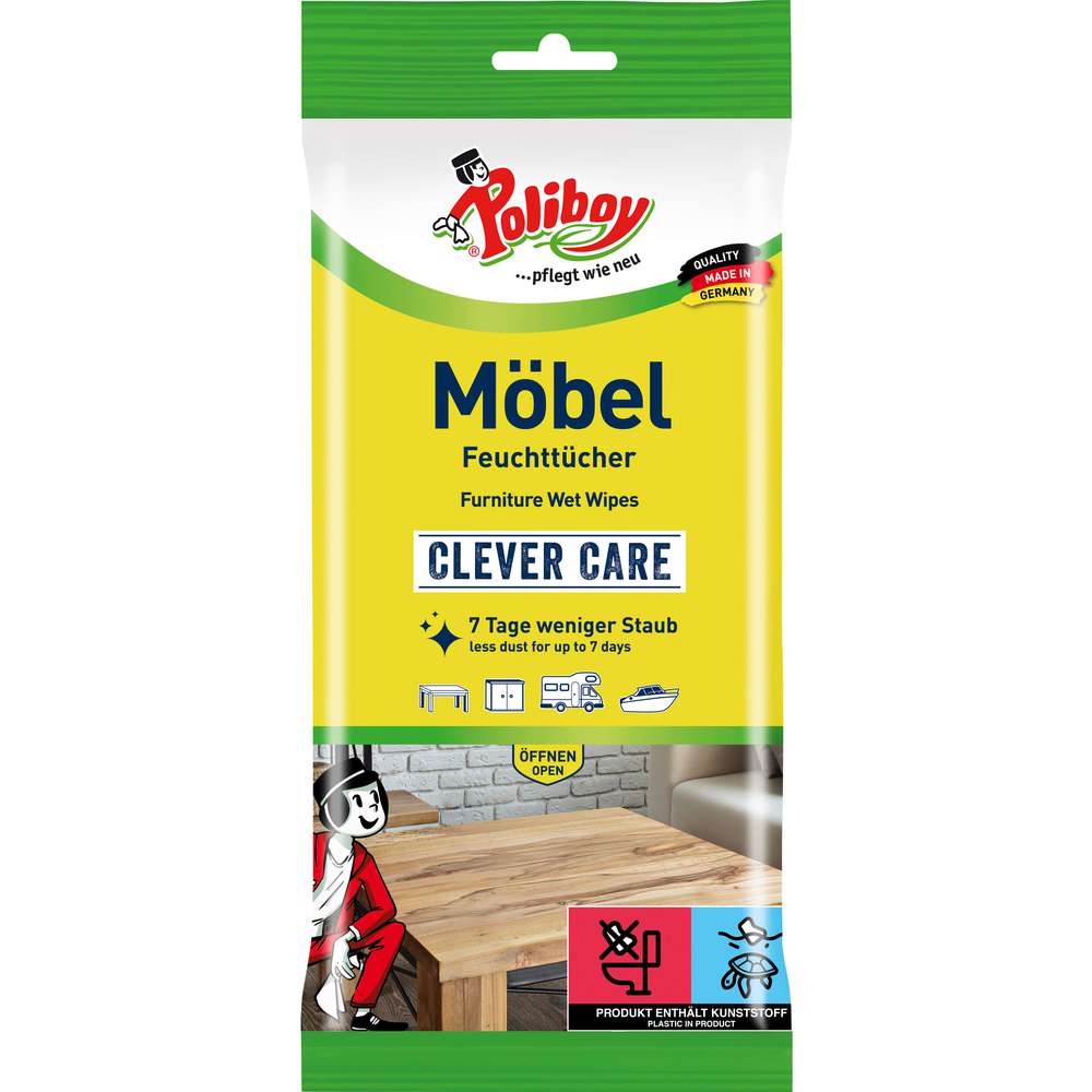Produktabbildung Poliboy Staubmeister Feuchttücher, Möbel