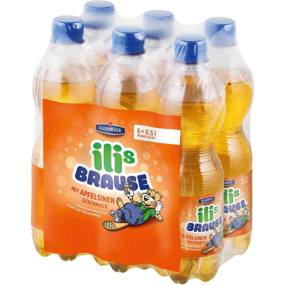 Produktabbildung Ileburger Sachsen Quelle Ilis Brause, Limonade Apfelsinen-Geschmack (6x 0,500 Liter)