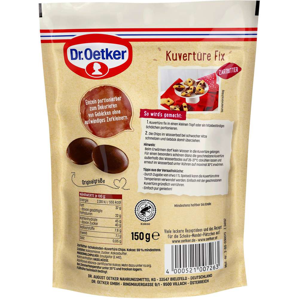 Produktabbildung Dr. Oetker Kuvertüre Fix, Zartbitter