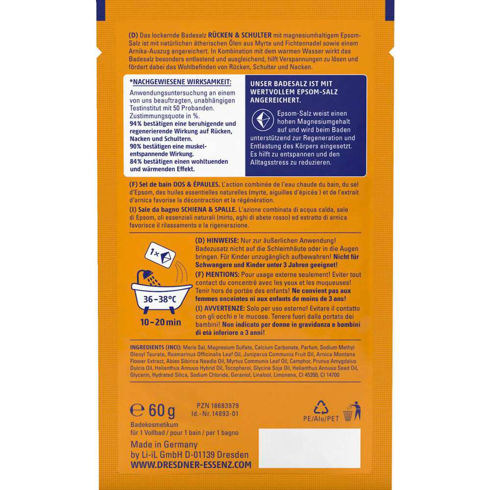 Produktabbildung Dresdner Essenz Badesalz Rücken & Schulter, Arnika/Fichtennadeln/Myrte