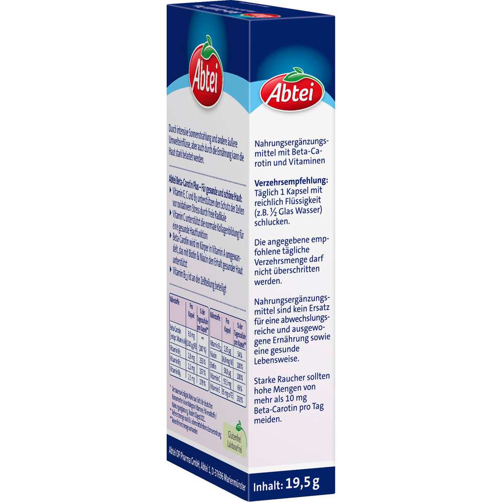 Produktabbildung Abtei Beta-Carotin Plus, Hautschutz