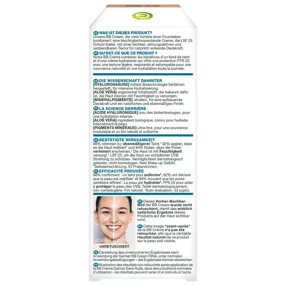 Produktabbildung Garnier BB Cream All-In-One Pflege, matte medium