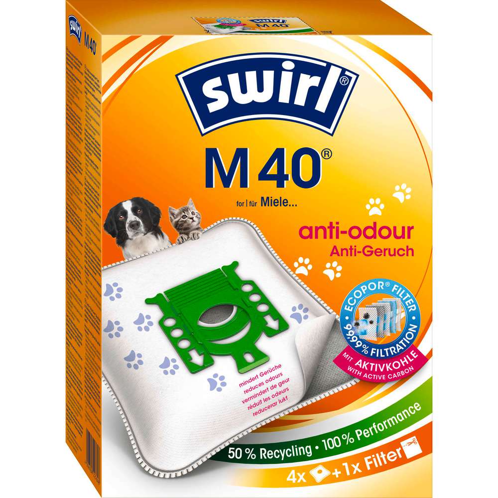 Produktabbildung Swirl Staubsaugerbeutel M40, Anti-Odour